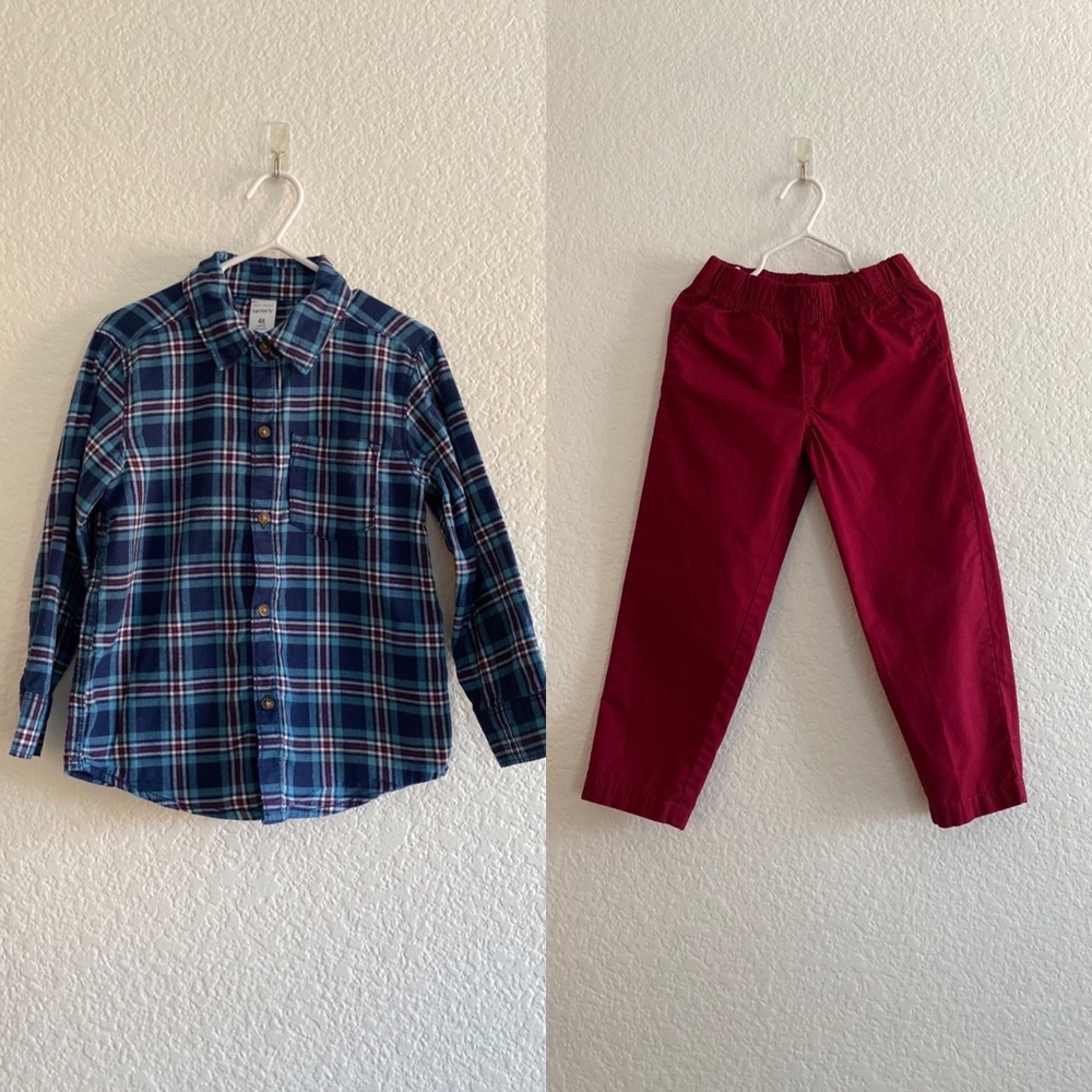Carters Boy Two Piece Long Sleeve Pant Set Size 4T